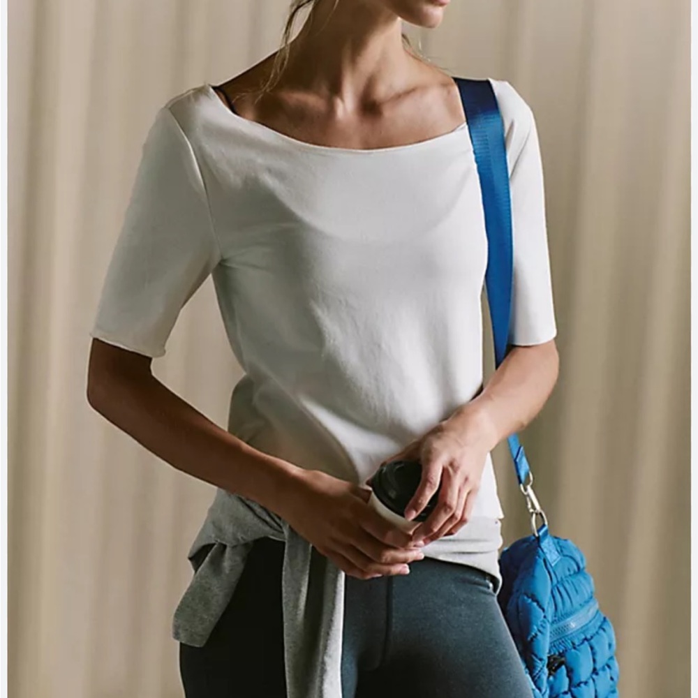FP Movement by Free People White Short Sleeve Top